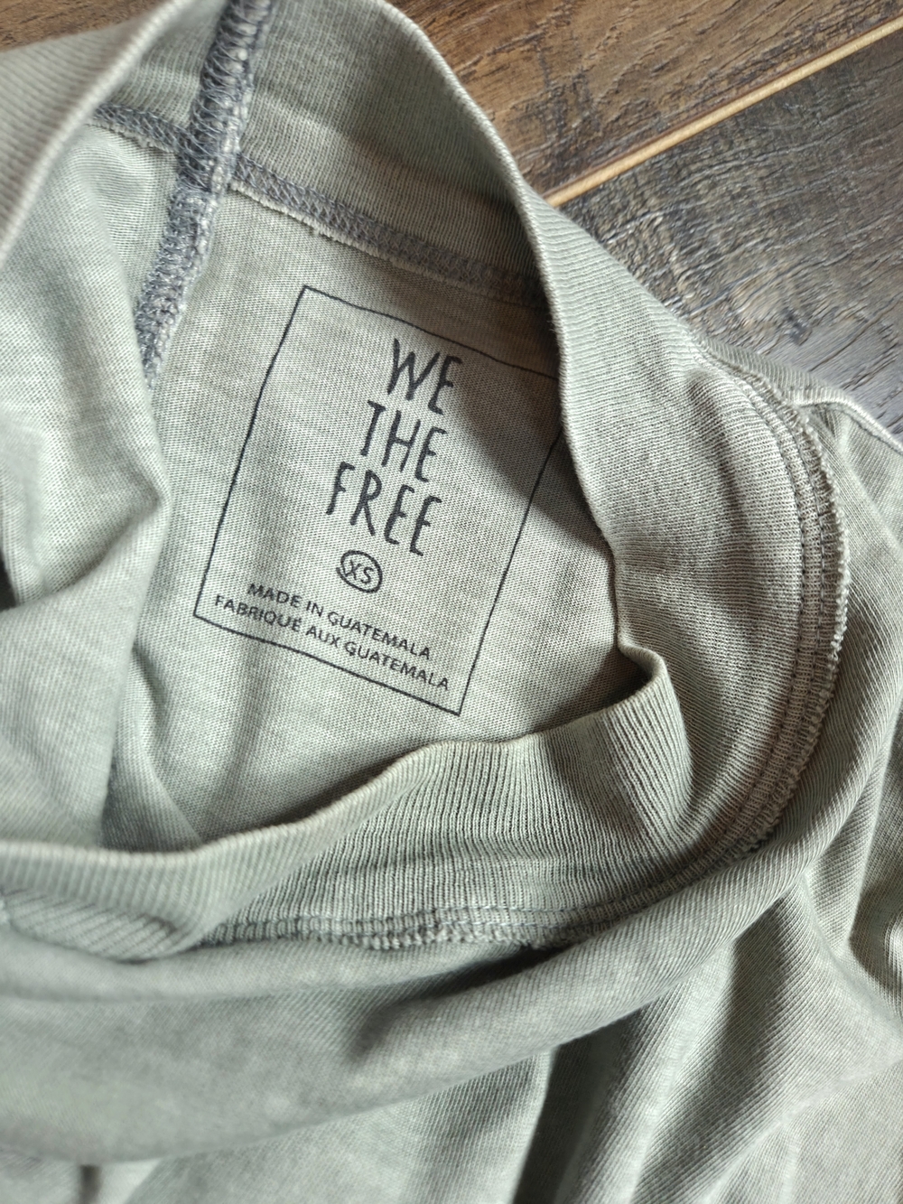 Free People We The Free Be Free Mock Neck Long Sleeve Tunic Top Green XS